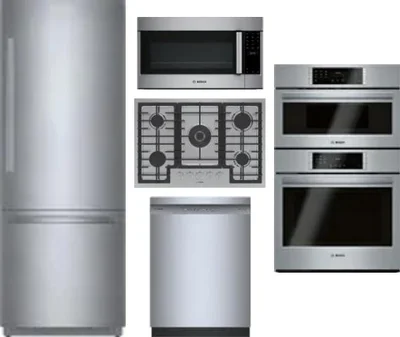 5 Piece Package Includes Refrigerator, Cooktop, Wall Oven, Microwave And Dishwasher