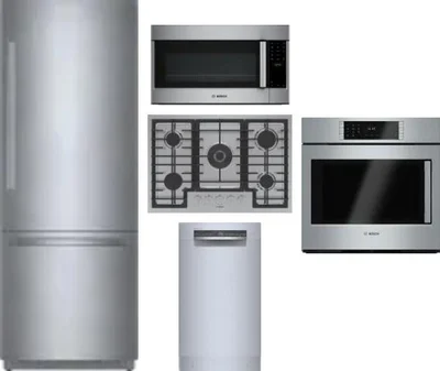 5 Piece Package Includes Refrigerator, Cooktop, Wall Oven, Microwave And Dishwasher