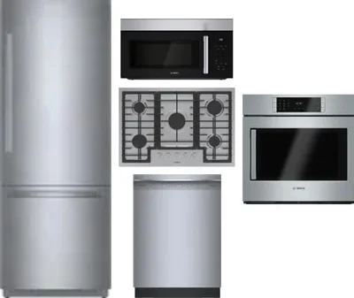 5 Piece Package Includes Refrigerator, Cooktop, Wall Oven, Microwave And Dishwasher