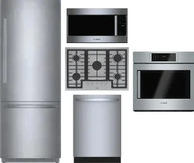 5 Piece Package Includes Refrigerator, Cooktop, Wall Oven, Microwave And Dishwasher