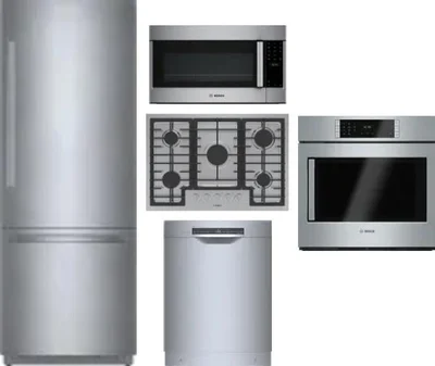 5 Piece Package Includes Refrigerator, Cooktop, Wall Oven, Microwave And Dishwasher