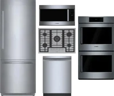 5 Piece Package Includes Refrigerator, Cooktop, Wall Oven, Microwave And Dishwasher