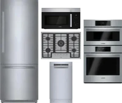 5 Piece Package Includes Refrigerator, Cooktop, Wall Oven, Microwave And Dishwasher