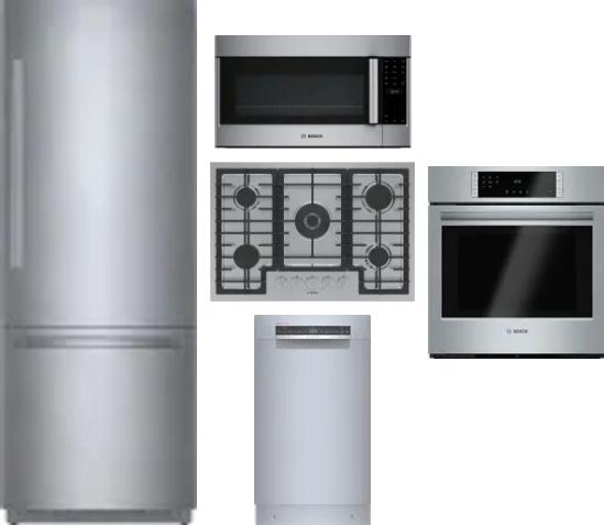 5 Piece Package Includes Refrigerator, Cooktop, Wall Oven, Microwave And Dishwasher