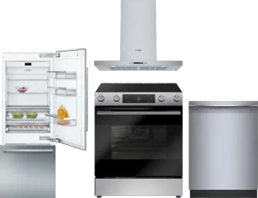 4 Piece Package Includes Refrigerator, Range, Hood And Dishwasher