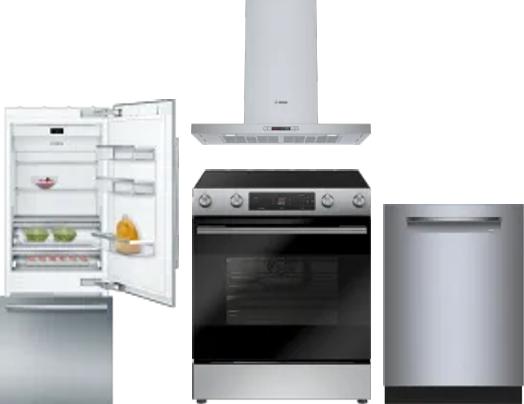 4 Piece Package Includes Refrigerator, Range, Hood And Dishwasher