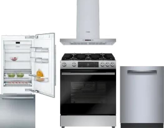 4 Piece Package Includes Refrigerator, Range, Hood And Dishwasher