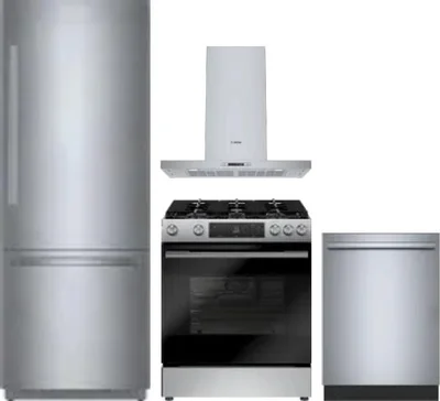 4 Piece Package Includes Refrigerator, Range, Hood And Dishwasher