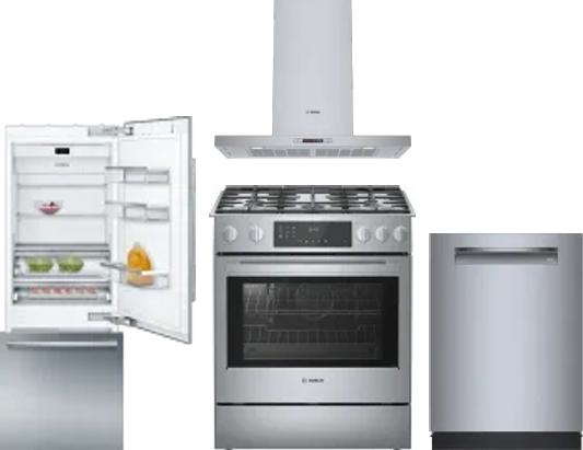 4 Piece Package Includes Refrigerator, Range, Hood And Dishwasher