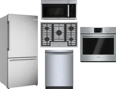 5 Piece Package Includes Refrigerator, Cooktop, Wall Oven, Microwave And Dishwasher