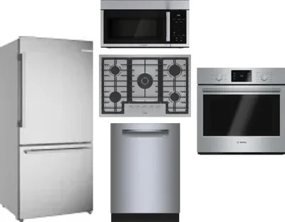 5 Piece Package Includes Refrigerator, Cooktop, Wall Oven, Microwave And Dishwasher