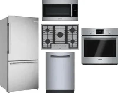 5 Piece Package Includes Refrigerator, Cooktop, Wall Oven, Microwave And Dishwasher