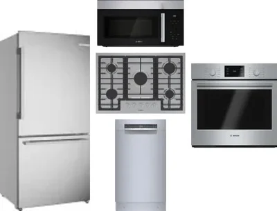 5 Piece Package Includes Refrigerator, Cooktop, Wall Oven, Microwave And Dishwasher