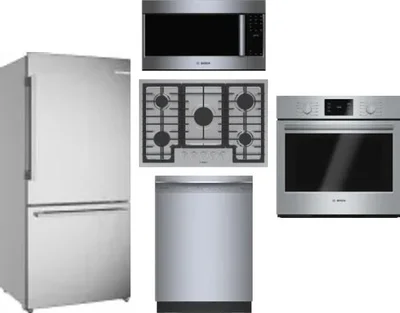 5 Piece Package Includes Refrigerator, Cooktop, Wall Oven, Microwave And Dishwasher