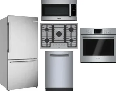 5 Piece Package Includes Refrigerator, Cooktop, Wall Oven, Microwave And Dishwasher