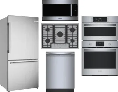 5 Piece Package Includes Refrigerator, Cooktop, Wall Oven, Microwave And Dishwasher