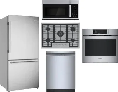 5 Piece Package Includes Refrigerator, Cooktop, Wall Oven, Microwave And Dishwasher
