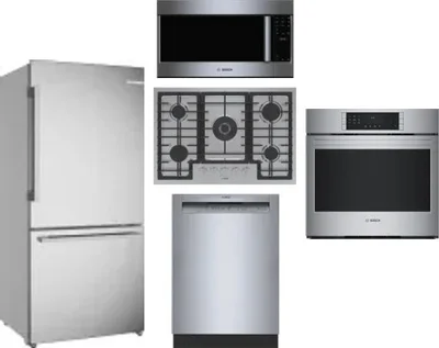 5 Piece Package Includes Refrigerator, Cooktop, Wall Oven, Microwave And Dishwasher
