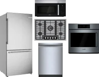 5 Piece Package Includes Refrigerator, Cooktop, Wall Oven, Microwave And Dishwasher