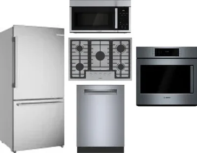 5 Piece Package Includes Refrigerator, Cooktop, Wall Oven, Microwave And Dishwasher