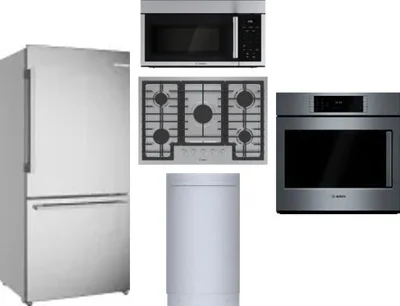 5 Piece Package Includes Refrigerator, Cooktop, Wall Oven, Microwave And Dishwasher