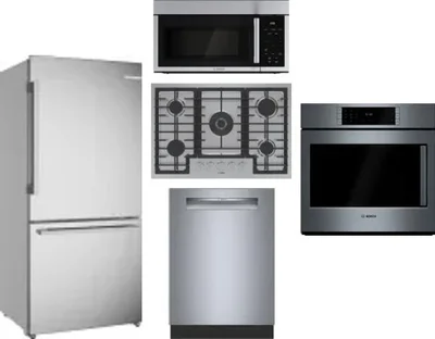 5 Piece Package Includes Refrigerator, Cooktop, Wall Oven, Microwave And Dishwasher