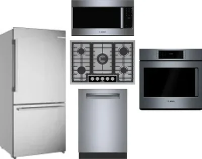 5 Piece Package Includes Refrigerator, Cooktop, Wall Oven, Microwave And Dishwasher