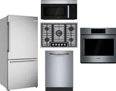 5 Piece Package Includes Refrigerator, Cooktop, Wall Oven, Microwave And Dishwasher