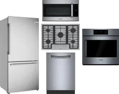 5 Piece Package Includes Refrigerator, Cooktop, Wall Oven, Microwave And Dishwasher