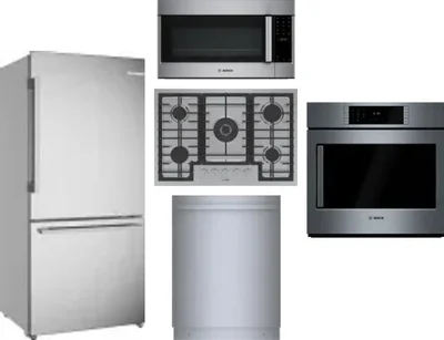 5 Piece Package Includes Refrigerator, Cooktop, Wall Oven, Microwave And Dishwasher