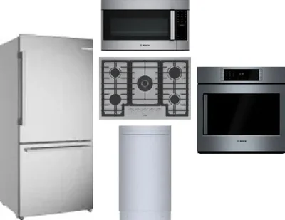 5 Piece Package Includes Refrigerator, Cooktop, Wall Oven, Microwave And Dishwasher