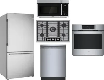 5 Piece Package Includes Refrigerator, Cooktop, Wall Oven, Microwave And Dishwasher