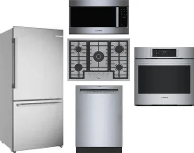 5 Piece Package Includes Refrigerator, Cooktop, Wall Oven, Microwave And Dishwasher