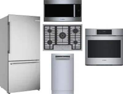 5 Piece Package Includes Refrigerator, Cooktop, Wall Oven, Microwave And Dishwasher