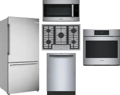 5 Piece Package Includes Refrigerator, Cooktop, Wall Oven, Microwave And Dishwasher