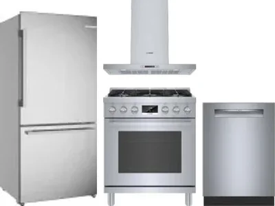 4 Piece Package Includes Refrigerator, Range, Hood And Dishwasher