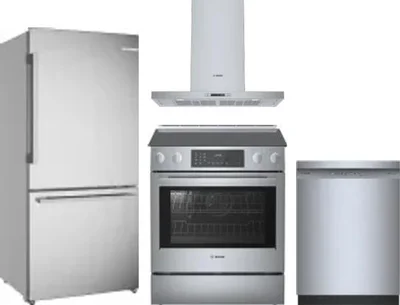 4 Piece Package Includes Refrigerator, Range, Hood And Dishwasher