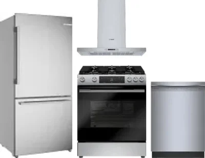 4 Piece Package Includes Refrigerator, Range, Hood And Dishwasher