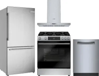 4 Piece Package Includes Refrigerator, Range, Hood And Dishwasher