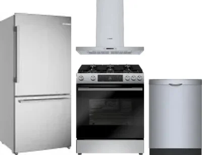 4 Piece Package Includes Refrigerator, Range, Hood And Dishwasher