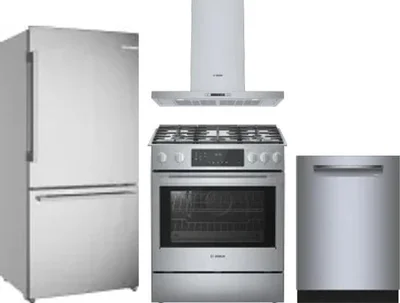 4 Piece Package Includes Refrigerator, Range, Hood And Dishwasher
