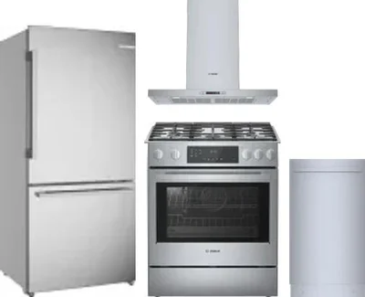 4 Piece Package Includes Refrigerator, Range, Hood And Dishwasher