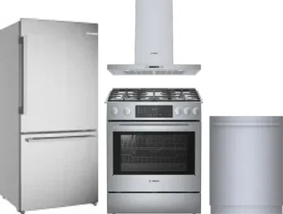 4 Piece Package Includes Refrigerator, Range, Hood And Dishwasher