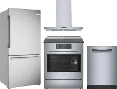 4 Piece Package Includes Refrigerator, Range, Hood And Dishwasher