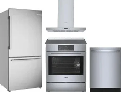 4 Piece Package Includes Refrigerator, Range, Hood And Dishwasher