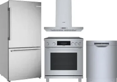 4 Piece Package Includes Refrigerator, Range, Hood And Dishwasher