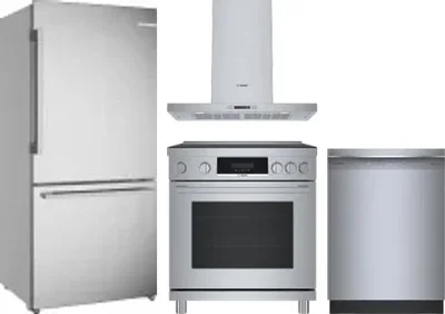 4 Piece Package Includes Refrigerator, Range, Hood And Dishwasher