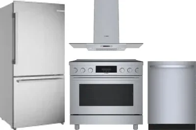 4 Piece Package Includes Refrigerator, Range, Hood And Dishwasher
