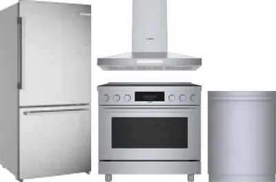 4 Piece Package Includes Refrigerator, Range, Hood And Dishwasher