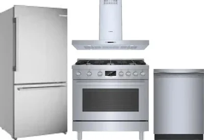 4 Piece Package Includes Refrigerator, Range, Hood And Dishwasher